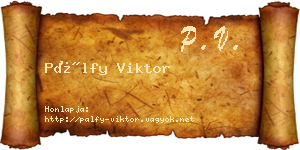 Pálfy Viktor névjegykártya